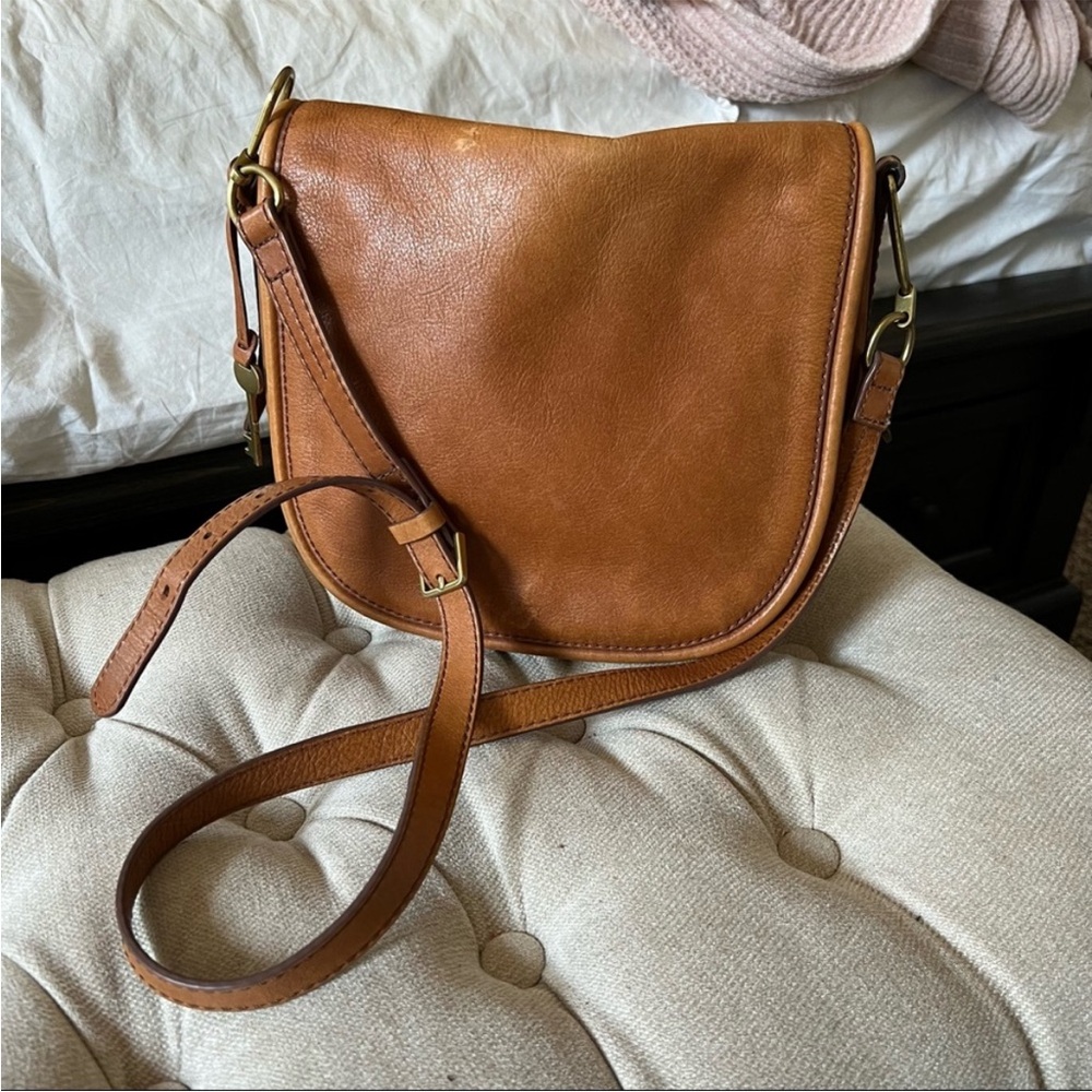 Fossil leather crossbody purse